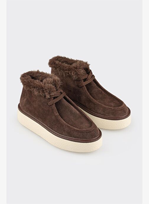 Kahve Deri Kadın Spor Bot - Görsel 3