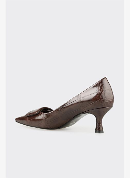 Kahve Kadın Orta Topuk Ayakkabı - Görsel 4