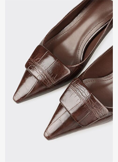 Kahve Kadın Orta Topuk Ayakkabı - Görsel 5