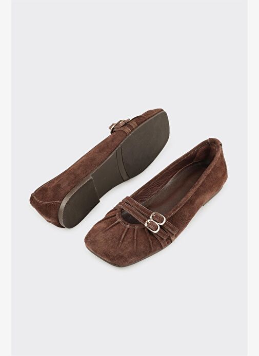 Kahve Deri Kadın Günlük Ayakkabı - Görsel 4