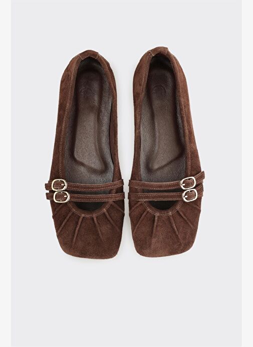 Kahve Deri Kadın Günlük Ayakkabı - Görsel 5