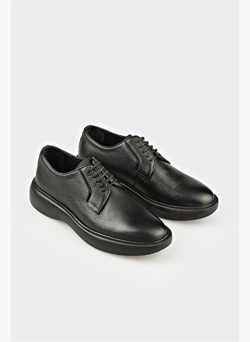 Siyah Deri Erkek Günlük Ayakkabı - Görsel 3