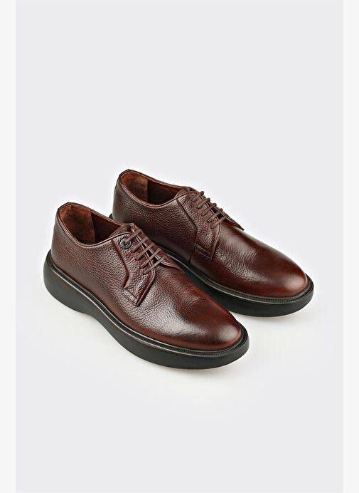 Kahve Deri Erkek Günlük Ayakkabı - Görsel 3