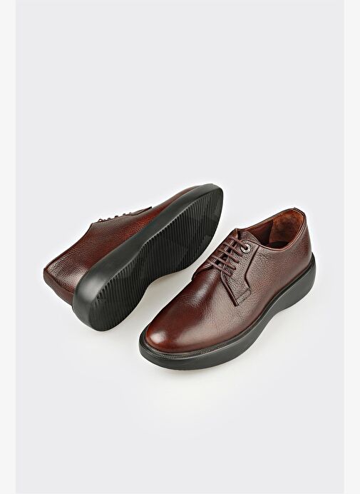 Kahve Deri Erkek Günlük Ayakkabı - Görsel 4