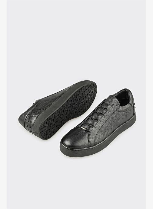 Siyah Deri Erkek Günlük Ayakkabı - Görsel 4