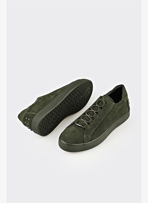 Haki Deri Erkek Günlük Ayakkabı - Görsel 4