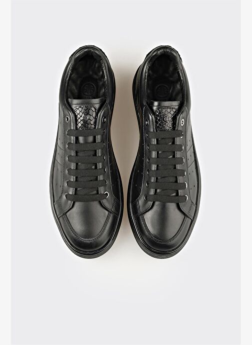 Siyah Deri Erkek Günlük Ayakkabı - Görsel 5