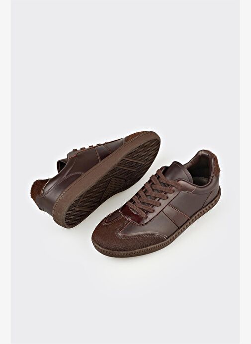 Kahve Deri Kadın Spor Ayakkabı - Görsel 4
