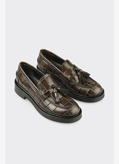 Yeşil Deri Kadın Günlük Ayakkabı - Görsel 3