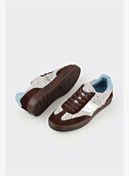 Kahve Deri Kadın Spor Ayakkabı - Görsel 4