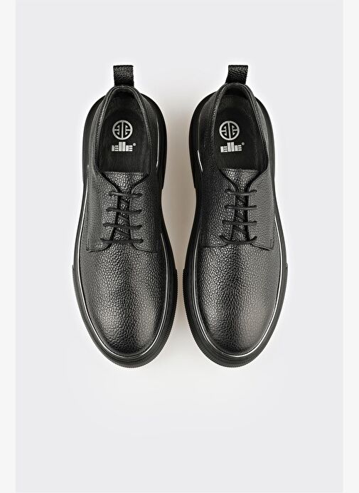 Siyah Deri Erkek Günlük Ayakkabı - Görsel 5