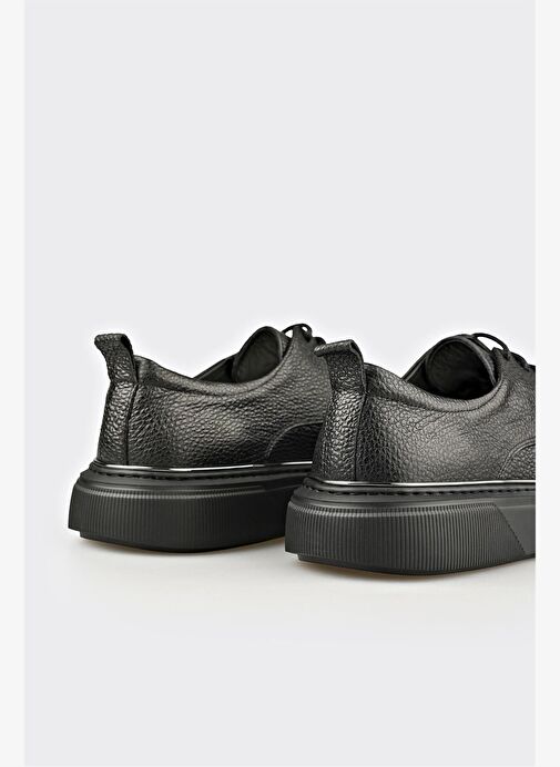 Siyah Deri Erkek Günlük Ayakkabı - Görsel 6