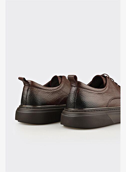 Kahve Deri Erkek Günlük Ayakkabı - Görsel 6