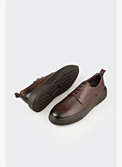 Kahve Deri Erkek Günlük Ayakkabı - Görsel 4