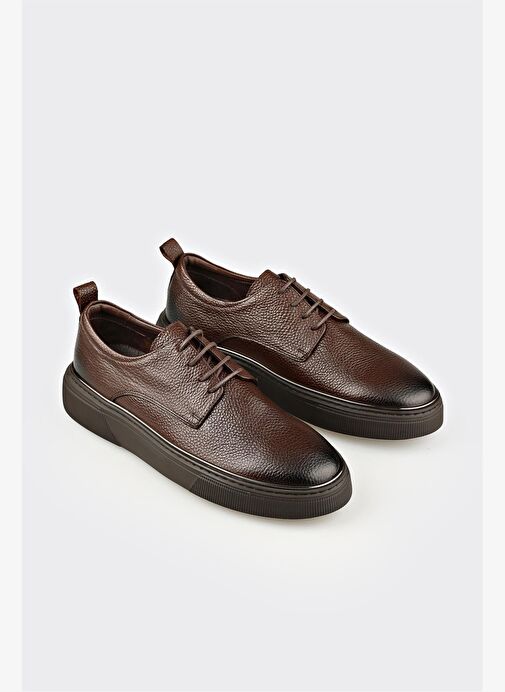 Kahve Deri Erkek Günlük Ayakkabı - Görsel 3