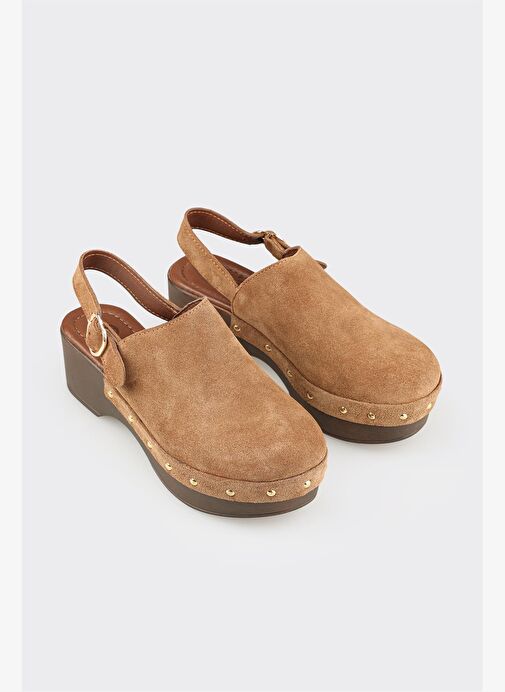 Taba Deri Kadın Terlik - Görsel 3