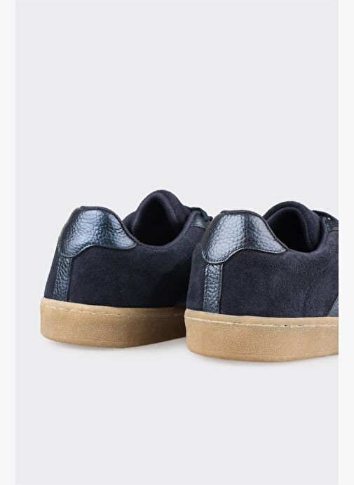 Lacivert Deri Kadın Spor Ayakkabı - Görsel 6