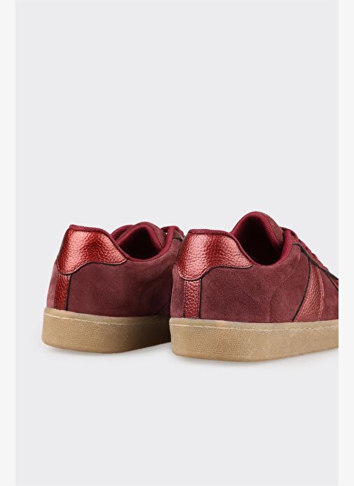 Bordo Deri Kadın Spor Ayakkabı - Görsel 6