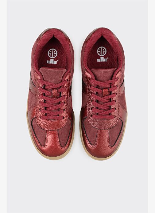 Bordo Deri Kadın Spor Ayakkabı - Görsel 5