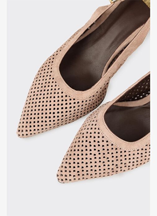 Vizon Deri Kadın Topuklu Ayakkabı - Görsel 5