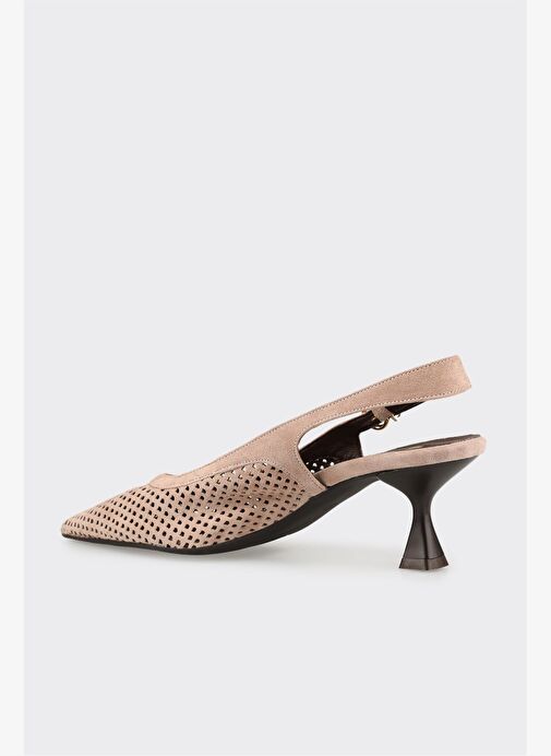 Vizon Deri Kadın Topuklu Ayakkabı - Görsel 4