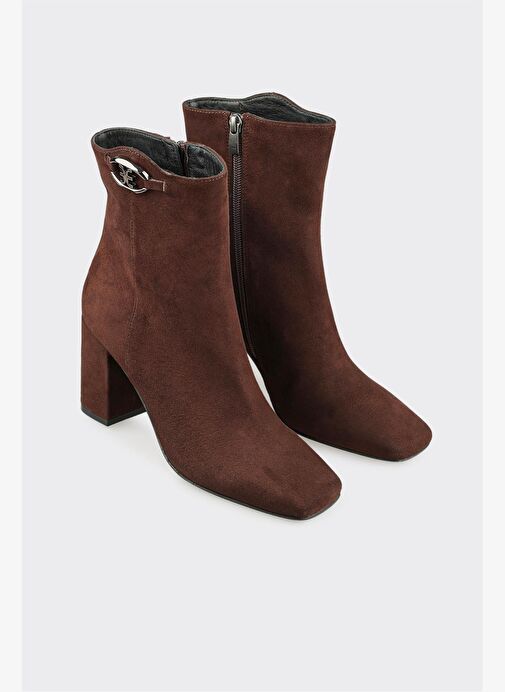 Kahve Deri Kadın Klasik Bot - Görsel 3