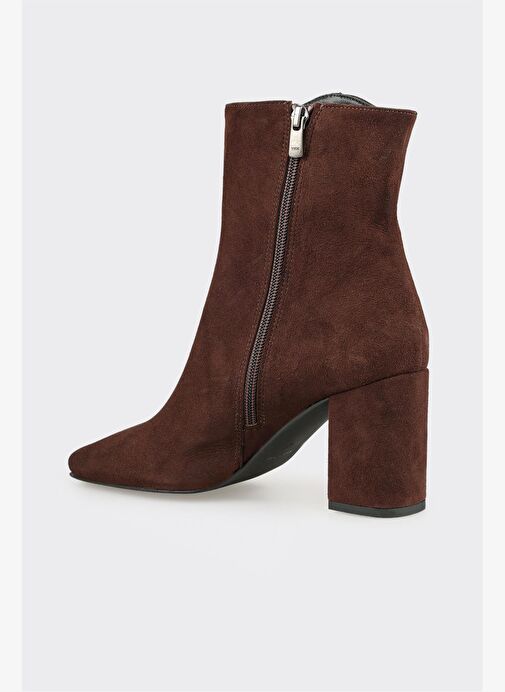 Kahve Deri Kadın Klasik Bot - Görsel 4