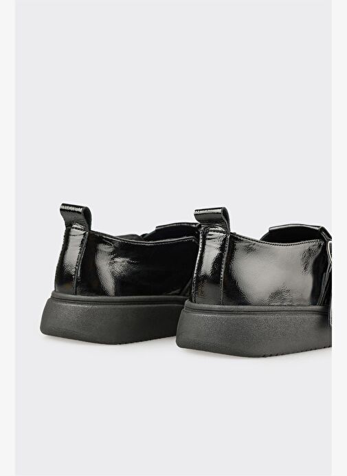 Siyah Deri Kadın Günlük Ayakkabı - Görsel 6