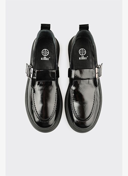 Siyah Deri Kadın Günlük Ayakkabı - Görsel 5