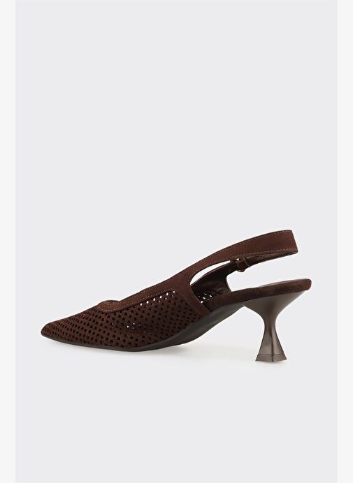 Kahve Deri Kadın Topuklu Ayakkabı - Görsel 4