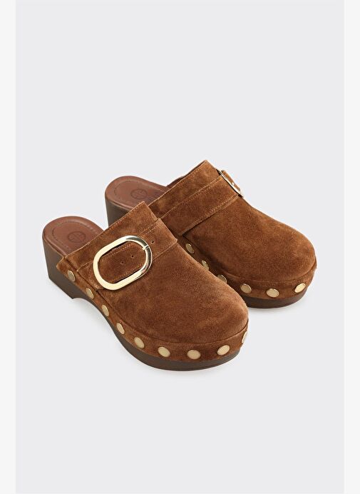 Taba Deri Kadın Terlik - Görsel 3