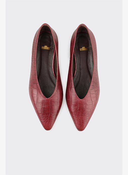 Bordo Deri Kadın Günlük Ayakkabı - Görsel 5