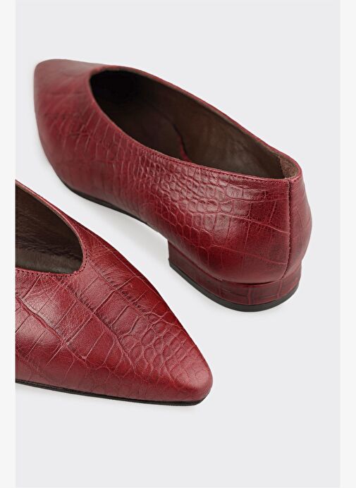 Bordo Deri Kadın Günlük Ayakkabı - Görsel 6