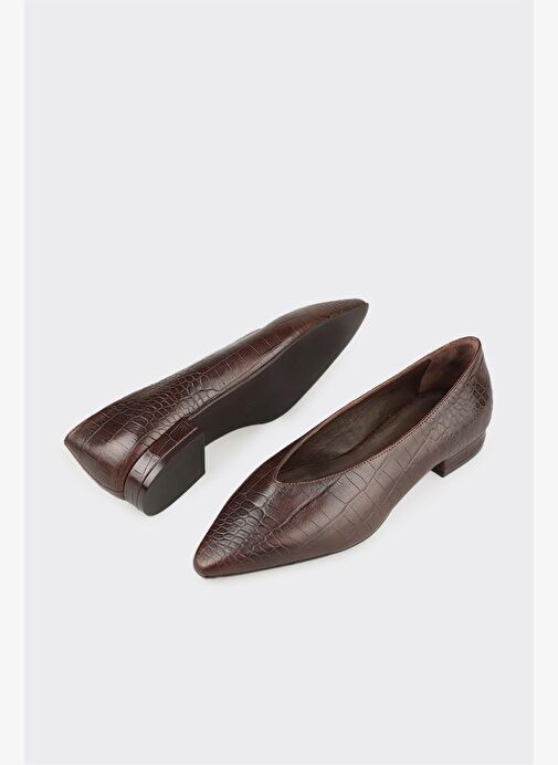 Kahve Deri Kadın Günlük Ayakkabı - Görsel 4