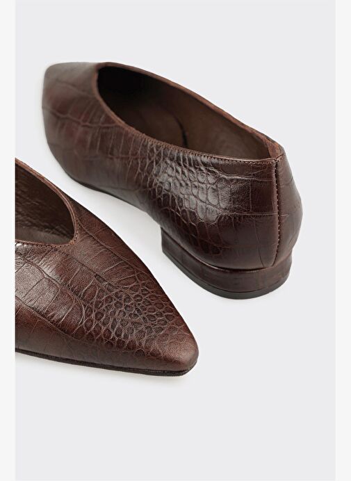 Kahve Deri Kadın Günlük Ayakkabı - Görsel 6