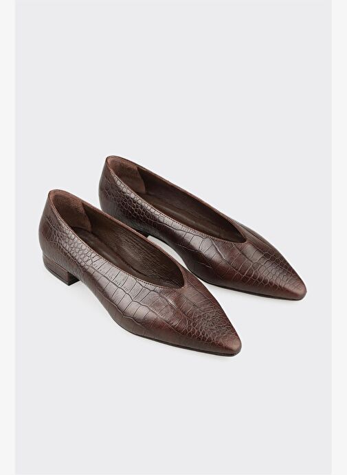 Kahve Deri Kadın Günlük Ayakkabı - Görsel 3