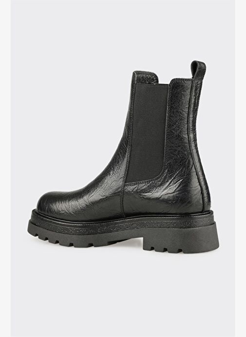 Siyah Deri Kadın Günlük Bot - Görsel 4