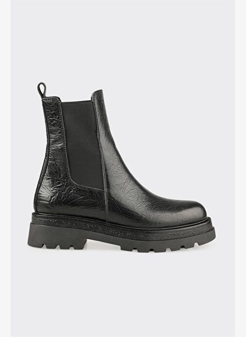 Siyah Deri Kadın Günlük Bot - Görsel 2