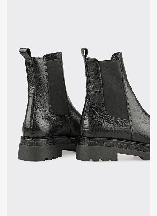 Siyah Deri Kadın Günlük Bot - Görsel 5