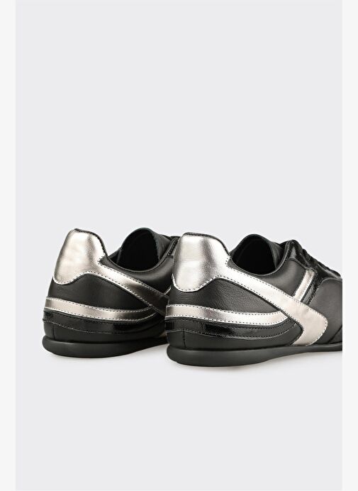 Siyah Deri Kadın Spor Ayakkabı - Görsel 6