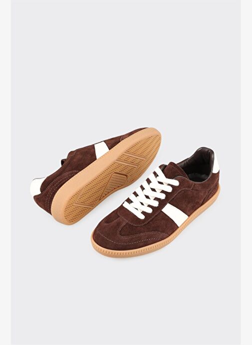 Kahve Deri Kadın Spor Ayakkabı - Görsel 4
