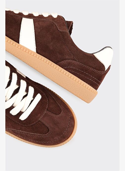 Kahve Deri Kadın Spor Ayakkabı - Görsel 6