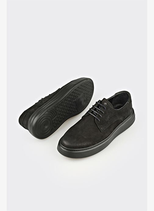 Siyah Deri Erkek Günlük Ayakkabı - Görsel 4
