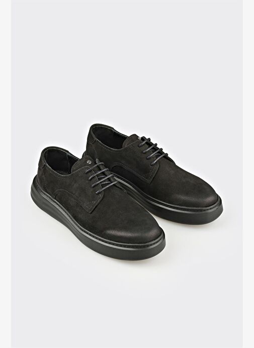 Siyah Deri Erkek Günlük Ayakkabı - Görsel 3