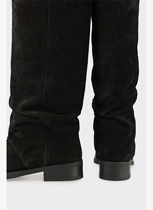 Siyah Deri Kadın Çizme - Görsel 5