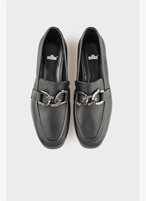 Siyah Deri Kadın Günlük Ayakkabı - Görsel 5