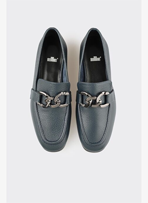 Lacivert Deri Kadın Günlük Ayakkabı - Görsel 5