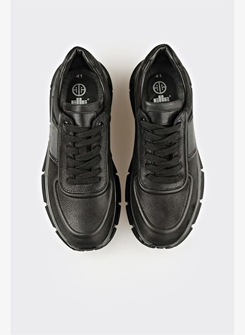 Siyah Deri Erkek Spor Ayakkabı - Görsel 5