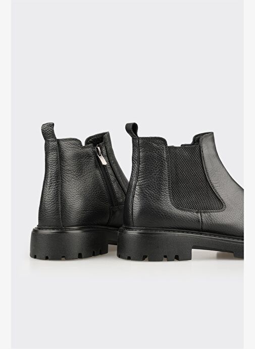 Siyah Deri Erkek Günlük Bot - Görsel 5
