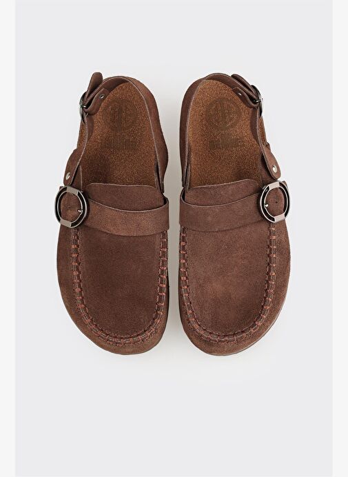 Kahve Deri Kadın Terlik - Görsel 5